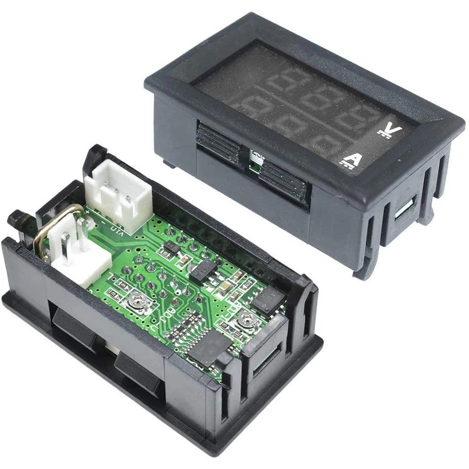 0-28-Digital-Voltmeter-Ammeter-DC-100V-10A-Amp-Voltage-Current-Volt-Amp-Meter-Tester-in-pakistan.jpg 2in1 DC 0-100V Voltmeter Ammeter With DC 100A 75mV Ampere Shunt Dual 0.28″ Red Blue Voltage Detector Current Indicator - Image 4