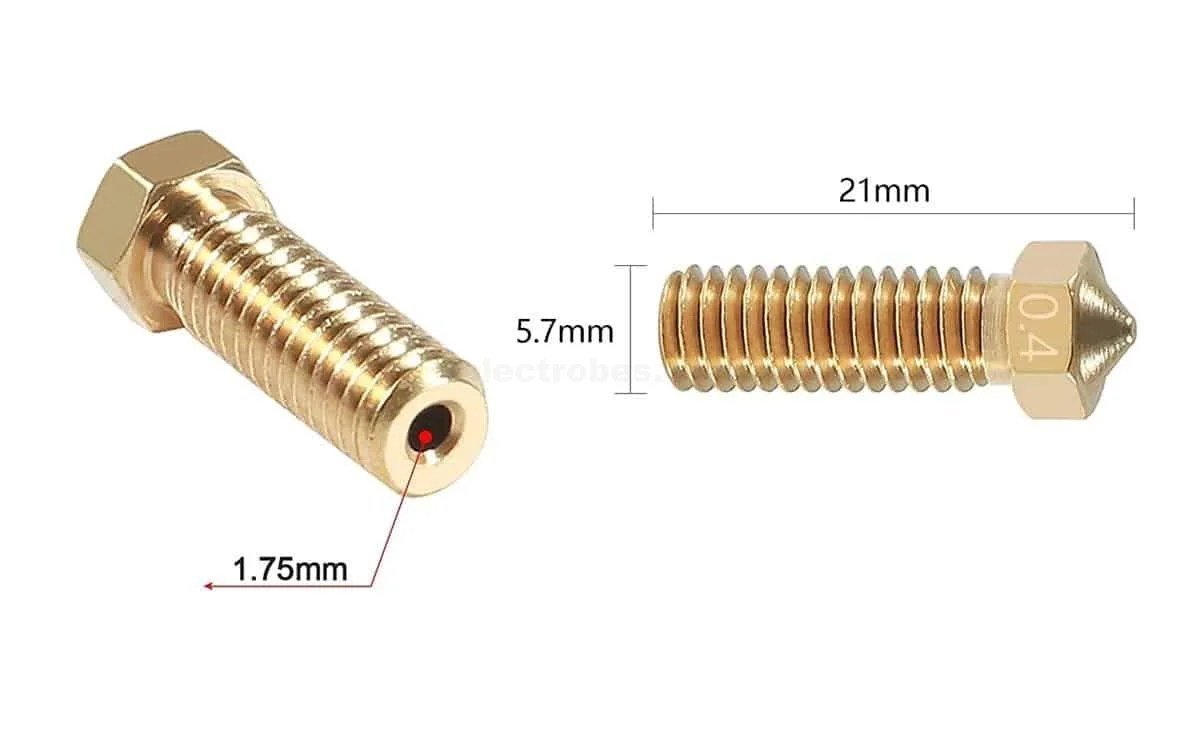 0.4-mm-volcano-brass-nozzle-for-3d-printer-in-Pakistan.jpg Volcano Nozzle E3DV6 M6 Threaded E3D V6 Brass Nozzle 1.75mm Filament for 3D Printer - Image 3