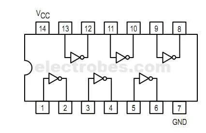 06a.jpg 74LS06 HEX Inverter Buffer Driver with open Collector Gate IC - Image 2