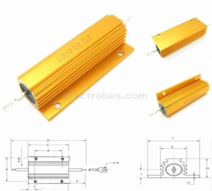 0R2W100-Q59.jpg 2R 100W Resistor Aluminum Wire Wound Golden