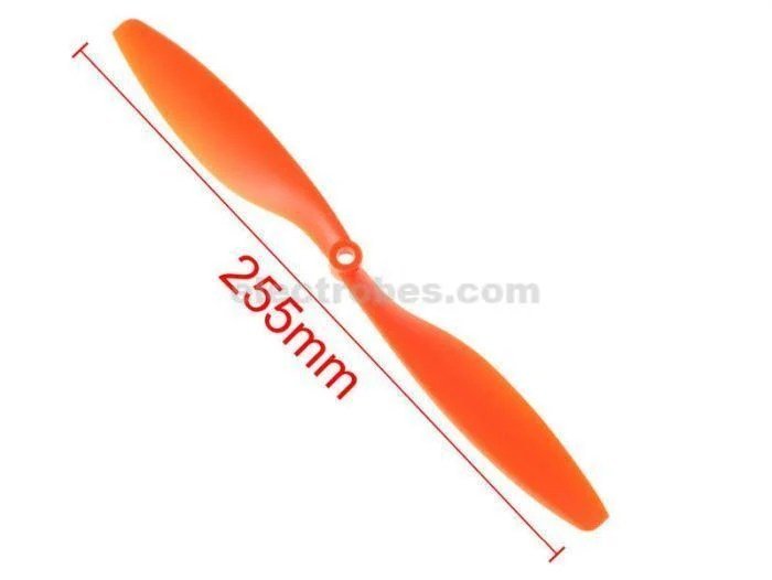 1045propeller_04_lrg.jpg 1045 Propeller Pair CW/CCW 10 inch 10×4.5 For RC Drone FPV Multi Rotor – Orange - Image 2