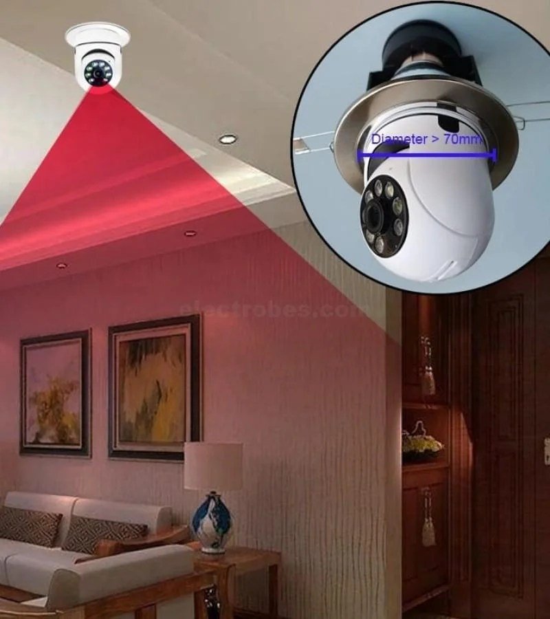 1080p-wifi-ip-bulb-ptz-camera-led-light-and-night-vision-camera-in-pakistan.jpeg HD E27 2.4GHz V380 WiFi 1080P Night Vision Wireless 360 Degree CCTV Security Light 360 Panoramic Bulb Camera - Image 2