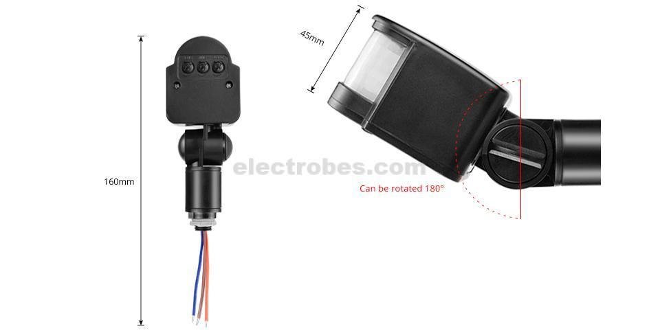 120870-desc-AC-110V-240V-LED-Motion-Sensor-Automatic-Infrared-PIR-Motion-Sensor-Switch-Rotating-PIR-Switch-Detector-for-LED-light-10.jpg 180 Degree AC 85-265V Human Infrared Sensor Switch Light Sensor Monitoring Spotlights PIR Switch - Image 3