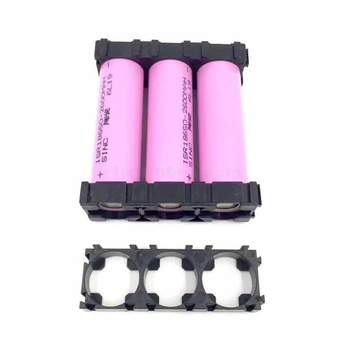 18650-Lithium-Ion-Cell-Triple-Battery-Holder-3x1-Bracket-for-DIY-Battery-Pack-in-pakistan.jpg 18650 3×1 Battery Cell Spacer Holder Mount - Image 2