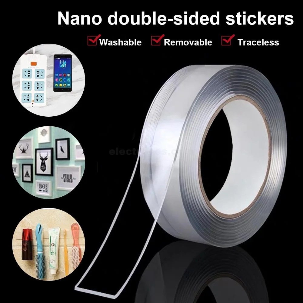 1M-Double-Sided-Tape-Nano-Magic-Tape-Washable-Adhesive.jpg 20mm Width Nano Tape Double Sided Waterproof Transparent Adhesive Tape - Image 3