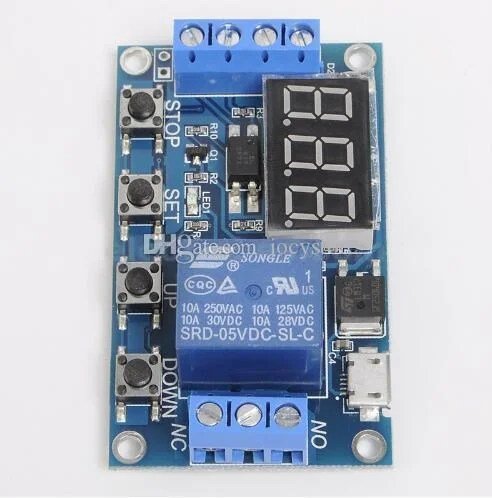 1pc-6-30v-1-channel-delay-relay-module-on.jpg Timer Relay 6 To 30V Adjustable Delay Timer - Image 3