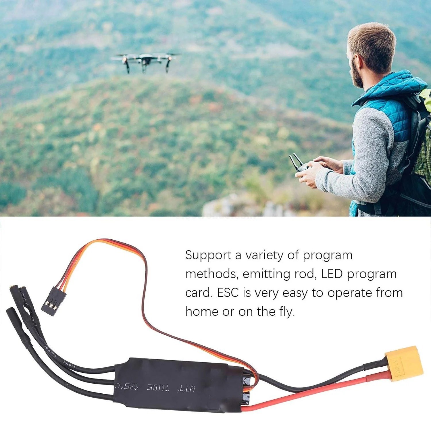 2-4S-40A-Brushless-motor-ESC-for-aeroplane-glider-quadcopter-and-drone-in-Pakistan.jpg 40A Brushless ESC Electronic Speed Controller - Image 2