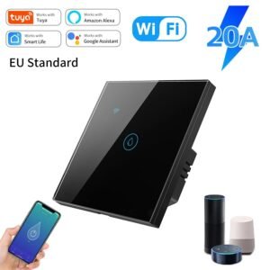 Smart Home WiFi Switch 20A Boiler Water Heater On Off Timer Panel APP Remote Control Time Setting Touch Switch for Alexa EU 100-240V