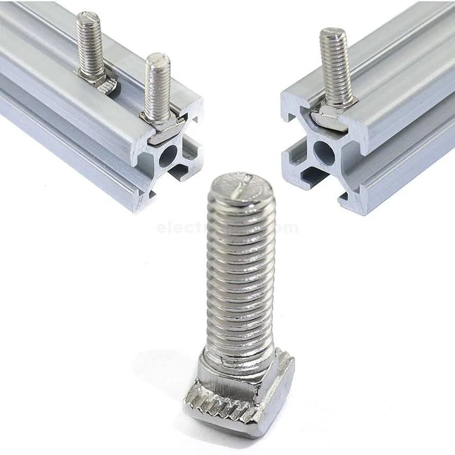 2020-t-bolt-screws-with-t-nut-head-threaded-T-slot-drop-in-bolt-hammer-head-screw-stud-for-2020-profiles-in-Pakistan.jpg M5 T Slot Drop-in Bolt, Hammer Head T-Bolt T Shape Stud 20 Series - Image 2