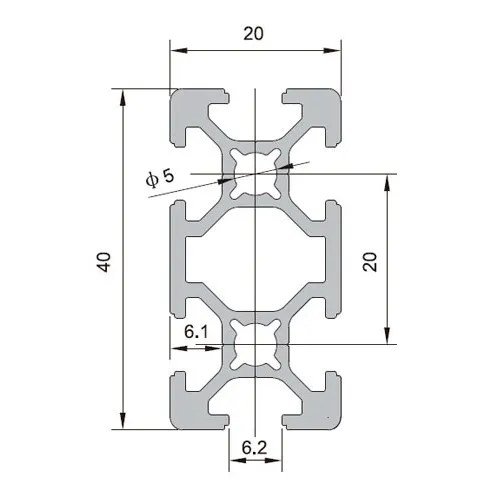 2040-Aluminium-Extrusions.jpg 2040 T-Slot Aluminum Profile Extrusion for 3D Printer & CNC Machine - Image 2