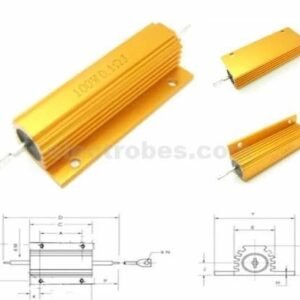 0.1R 100W Resistor Aluminum Wire Wound Golden