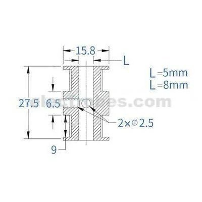 5mm-8mm-Double-Head-Timing-Pulley-20-_1-2.jpg 3D Printer GT2 Double Heads Timing Pulley 20 Teeth Belt CNC - Image 4