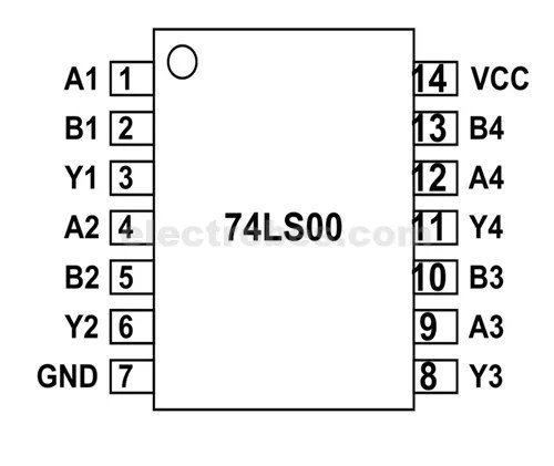 74LS00-Pinout-1.jpg 74LS00 Quad 2-input NAND Gate IC - Image 3