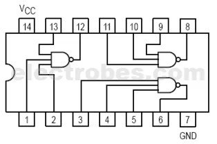 74LS10.jpg 74LS10 Tripple 3 input NAND Gate IC - Image 2