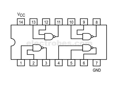 74lssssss.jpg 74LS00 Quad 2-input NAND Gate IC - Image 2