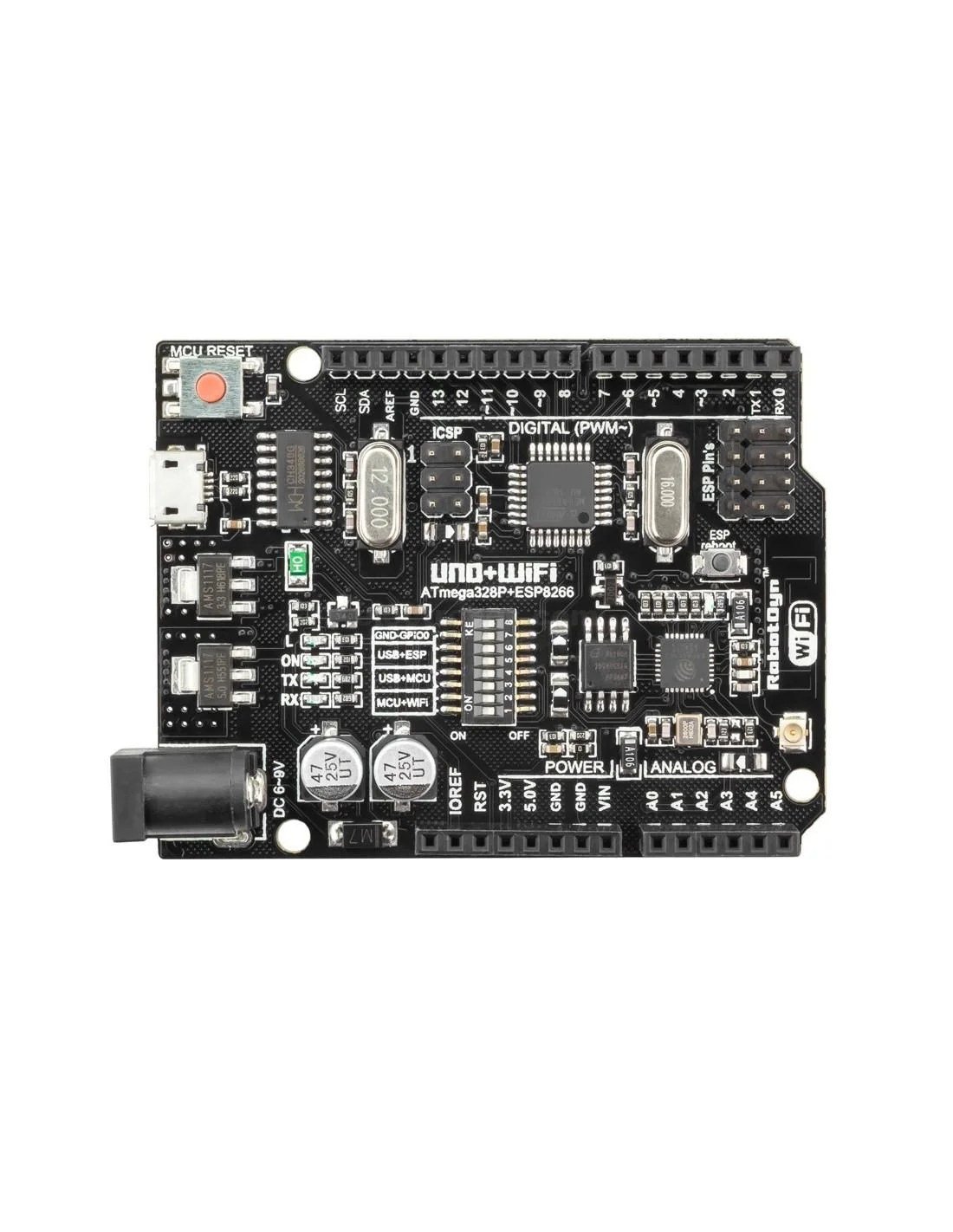 Arduino-Uno-WIFI-Board-in-Pakistan.jpg Arduino UNO WiFi R3 ATmega328P + ESP8266 8Mb USB-TTL CH340G Development Board - Image 4