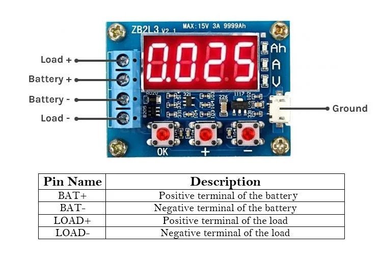 Battery-Capacity-Tester-Pin.jpg HW-586 Battery Capacity Tester Module For 18650 Battery - Image 5