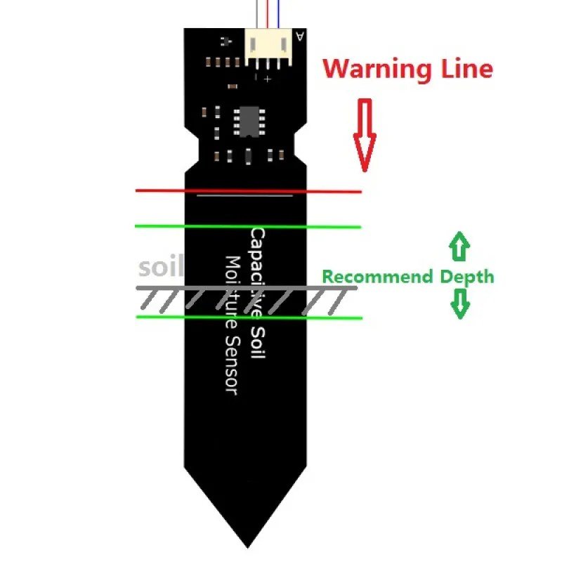 Capacitive-Soil-Moisture-Sensor-V2.0-4.jpg Capacitive Soil Moisture Sensor Corrosion Resistant Wide Voltage Wire Analog V2.0 - Image 6