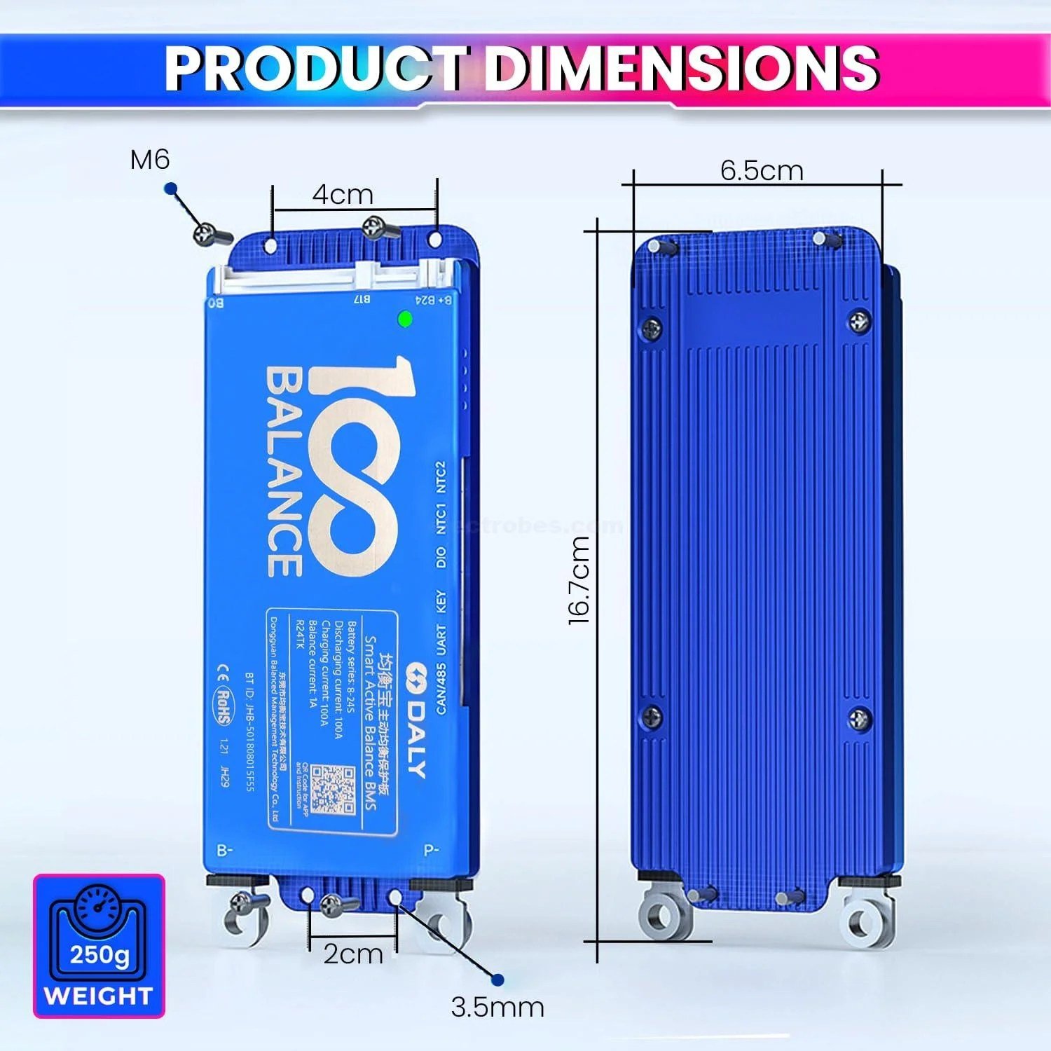 DALY-BMS-100A-8-24S-24-72V-BMS-with-1A-Active-Balancer-and-Builtin-Bluetooth-for-Lithium-LFP-LTO-Battery-Pack-in-Pakistan.jpg DALY 100A 8S-24S Smart BMS with UART, RS485, CAN Port and 1A Active Balancer with Build-in Bluetooth - Image 11