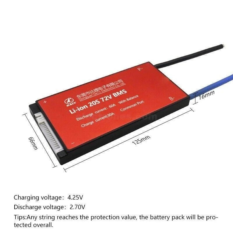 DALY-BMS-Li-ion-20S-72V-60Amp-BMS-Battery-Management-System-for-18650-Lithium-ion-Battery-Pack-With-Balance-Protection-in-pakistan.jpg DALY BMS Li-ion 20S 72V 60A BMS Battery Management System for 18650 Battery Pack Balanced Charging Board - Image 4