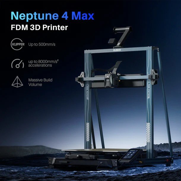 ELEGOO-Neptune-4-Max-3D-Printer-500mm-High-Speed-Printing-300C2B0C-High-temperature-Nozzle-Auto-Leveling-and-Direct-Drive-Extruder-in-Pakistan.jpg Elegoo Neptune 4 Max FDM 3D Printer 500mm/s High Speed Printing, 300°C High temperature Nozzle 420x420x480mm Largest Bed Size - Image 3