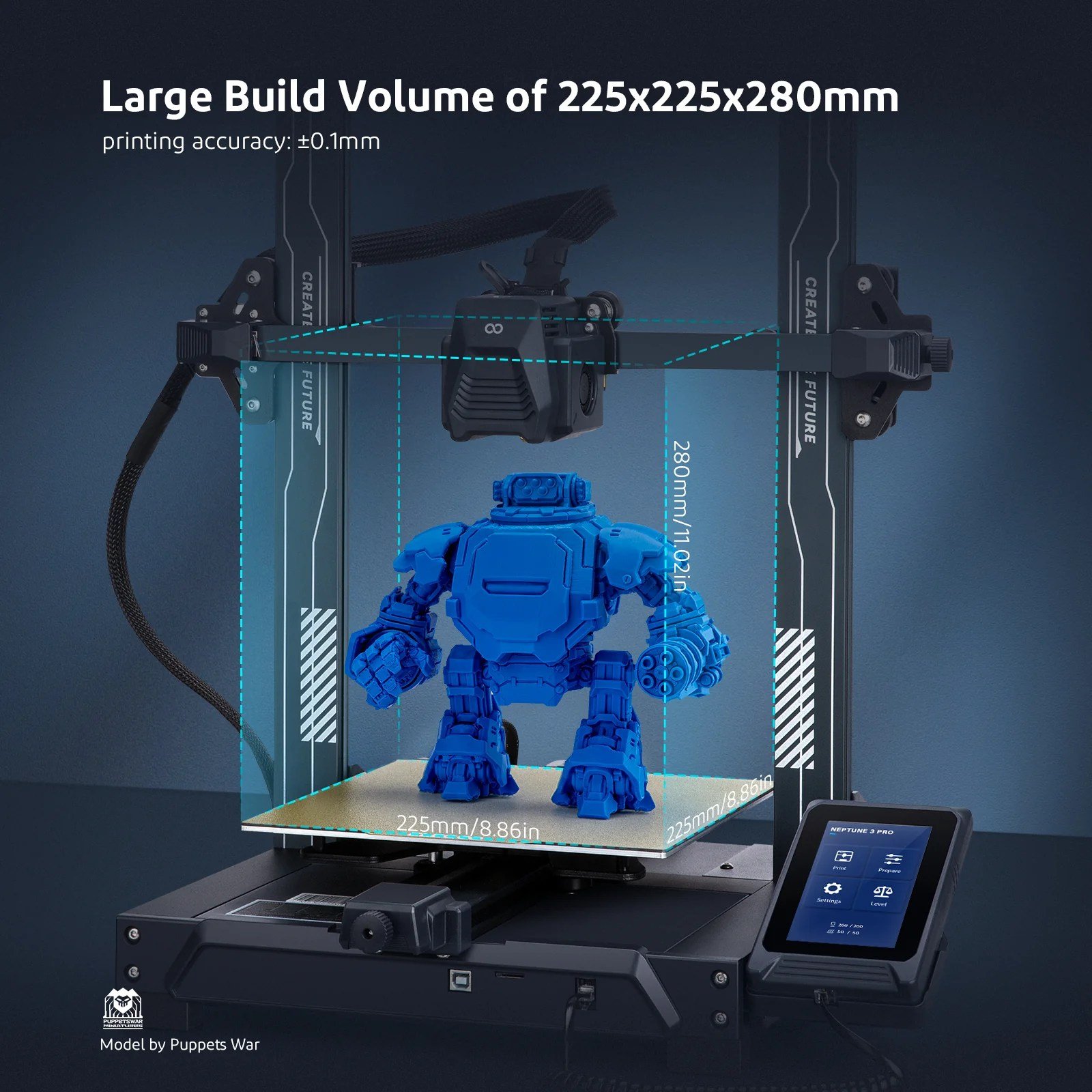 Elegoo-Neptune-3-Pro-max-FDM-3D-Printer-Dual-Gear-Direct-Extruder-with-larger-225x225x280-Bed-Size-in-pakistan.jpg Elegoo Neptune 3 Pro FDM 3D Printer Dual-Gear Direct Extruder 225x225x280 Bed Size - Image 3
