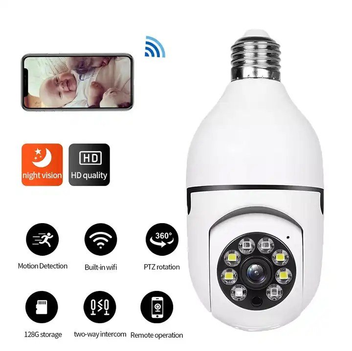 HD-E27-2.4GHz-V380-WiFi-1080P-Night-Vision-Wireless-360-Degree-Cctv-Security-Light-360-Panoramic-Bulb-Camera-in-pakistan.jpg HD E27 2.4GHz V380 WiFi 1080P Night Vision Wireless 360 Degree CCTV Security Light 360 Panoramic Bulb Camera