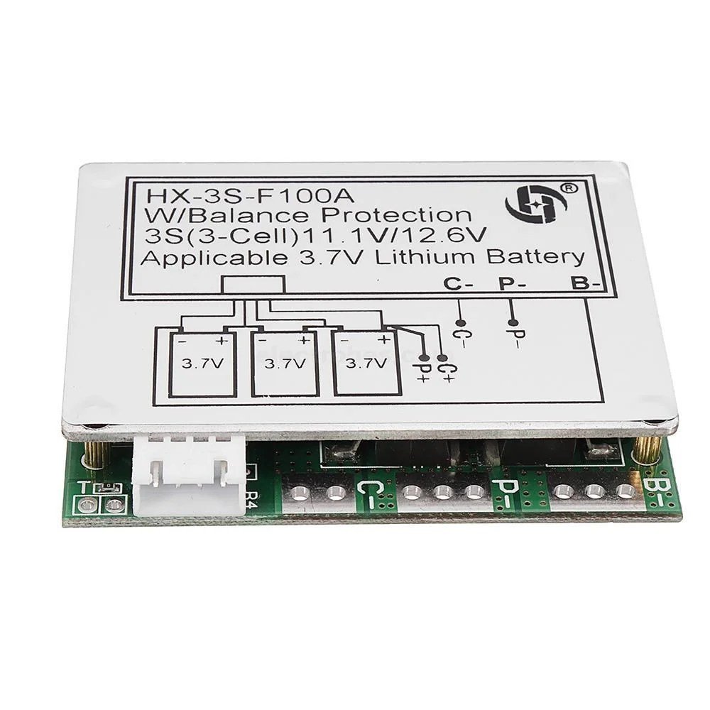 HX-3S-F100A-3S-100A-12v-BMS-battery-charge-controller-board-in-Pakistan.jpg 3S 100A 12.6V Cell 18650 Li-ion Lithium Battery Charging BMS PCB Board with Protection Charger Module - Image 5