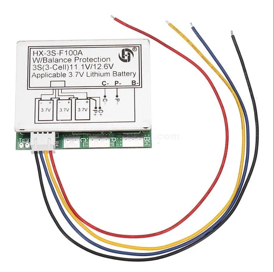 HX-3S-F100A-3S-100A-BMS-battery-charge-controller-board-in-Pakistan.jpg 3S 100A 12.6V Cell 18650 Li-ion Lithium Battery Charging BMS PCB Board with Protection Charger Module
