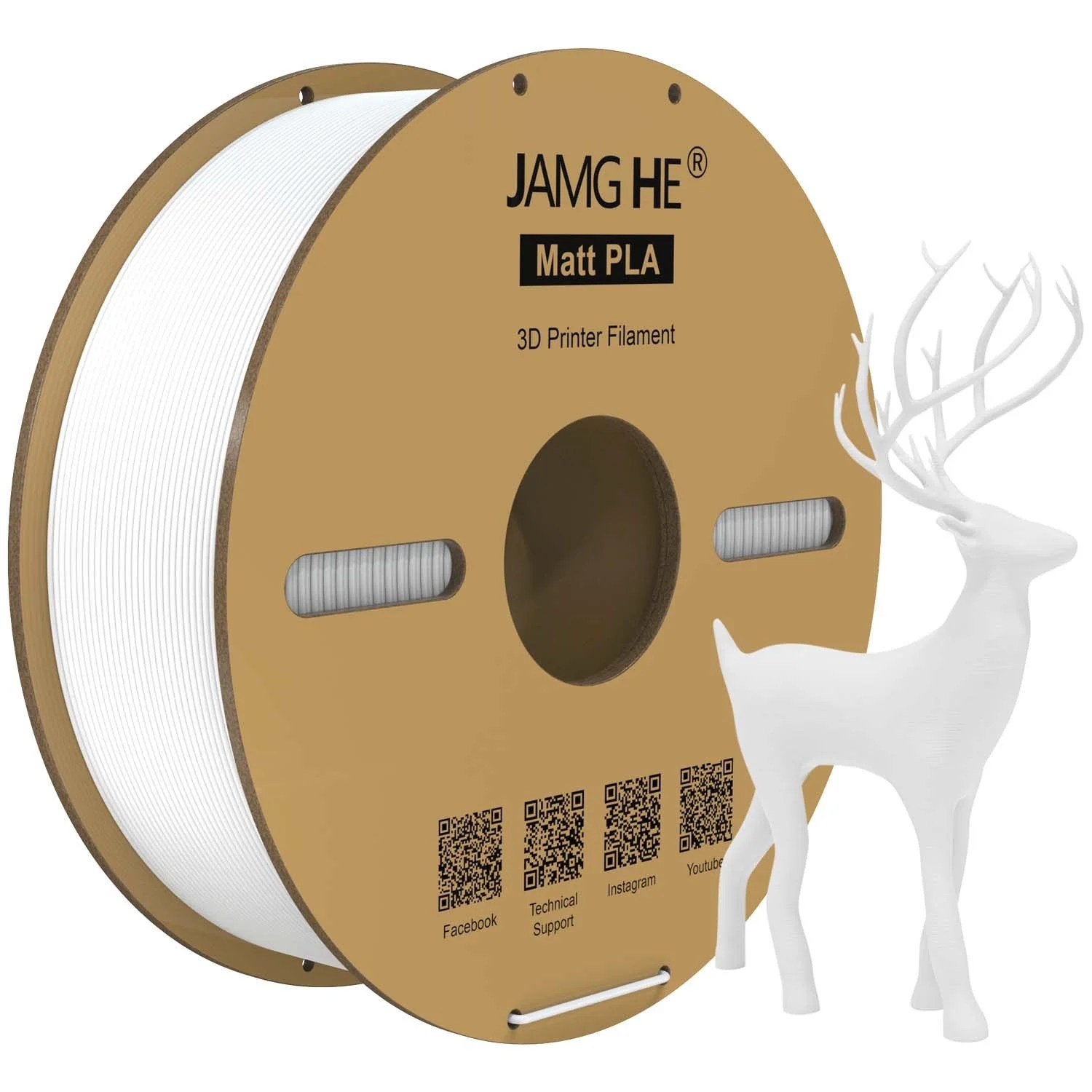 JAMG-HE-Matt-PLA-1.75mm-3D-Printer-Filament-1kgRoll.jpg Jamg He 1.75mm Matt PLA 3D Printer Filament 1Kg Spool