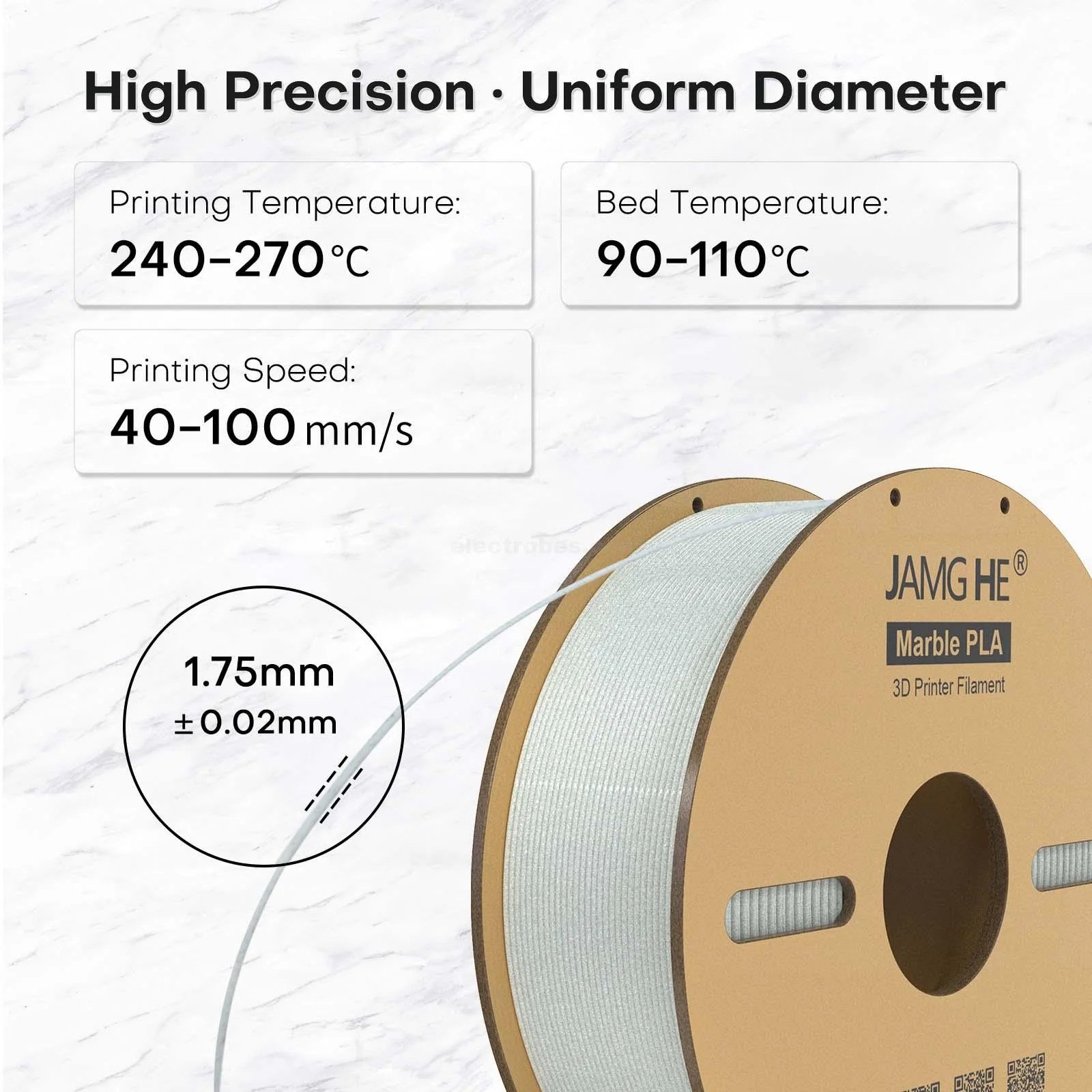 Jamg-he-marble-pla-3d-printer-filament-in-marble-colour-1.75mm-diameter-for-FDM-3d-printer-in-Pakistan-1.jpg Jamg He 1.75mm Marble PLA 3D Printer Filament 1Kg Spool - Image 5