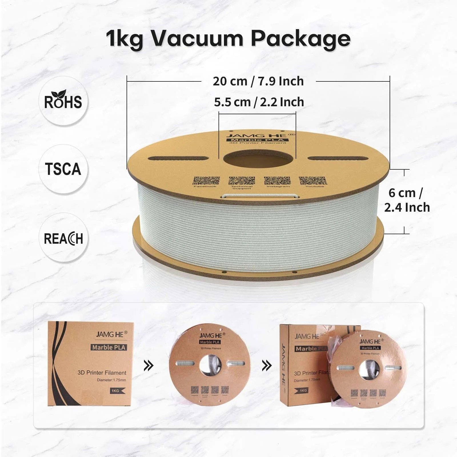 Jamg-he-marble-pla-3d-printer-filament-in-marble-colour-1.75mm-diameter-for-FDM-3d-printer-in-Pakistan-2.jpg Jamg He 1.75mm Marble PLA 3D Printer Filament 1Kg Spool - Image 7