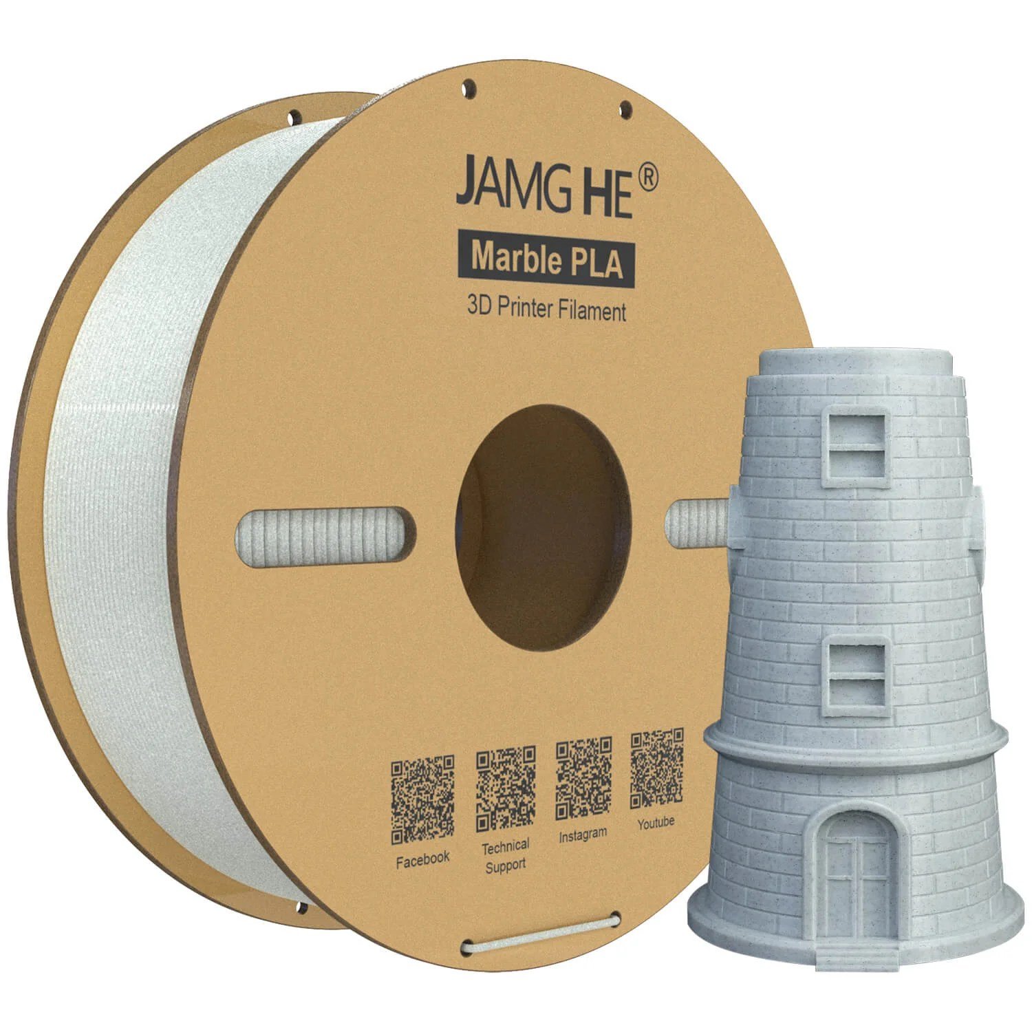 Jamghe-marble-pla-3d-printer-filament-in-marble-colour-1.75mm-diameter-for-FDM-3d-printer-in-Pakistan.jpg Jamg He 1.75mm Marble PLA 3D Printer Filament 1Kg Spool