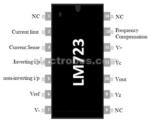 LM723-IC-pinout_0.jpg LM723 Voltage Regulator IC - Image 2