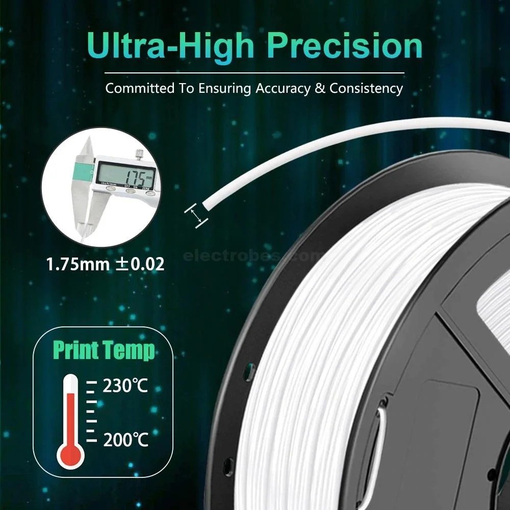 PLA-WH_2.jpg PLA 1.75mm Diameter 3D Printer Filament 250g Roll - Image 3