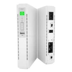 Mini UPS DC to DC (12V / 9V) with 5V USB Output and PoE Output Power Over Ethernet – 32.56Wh (8800mAH)