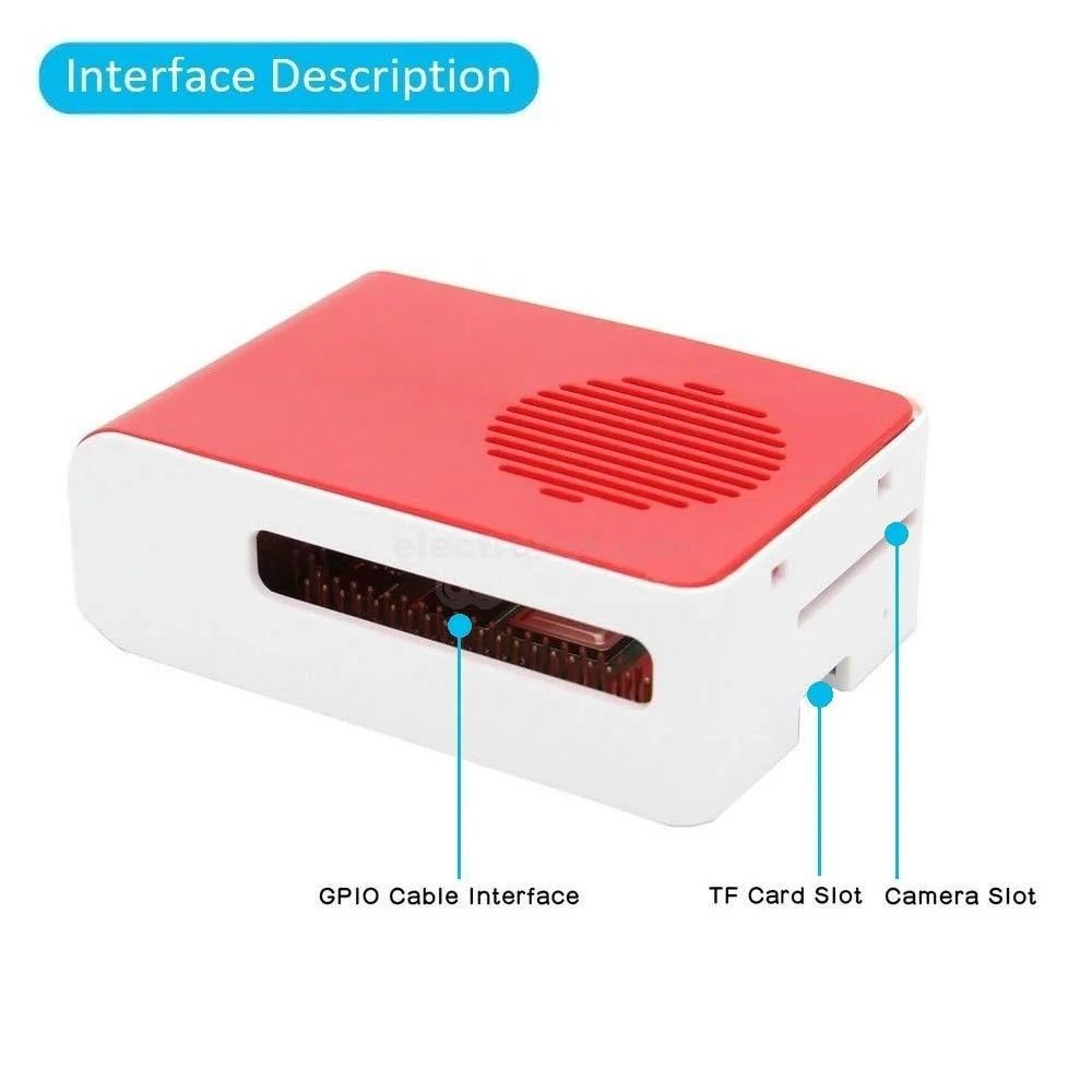 Raspberry-Pi-4-Case-Raspberry-Pi-4-Fan-ABS-Case-With-Cooling-Fan-Red-and-White-at-best-price-in-Pakistan-1.jpg Raspberry Pi 4 Case, Raspberry Pi 4 Fan ABS Case With Cooling Fan – Red and White - Image 3