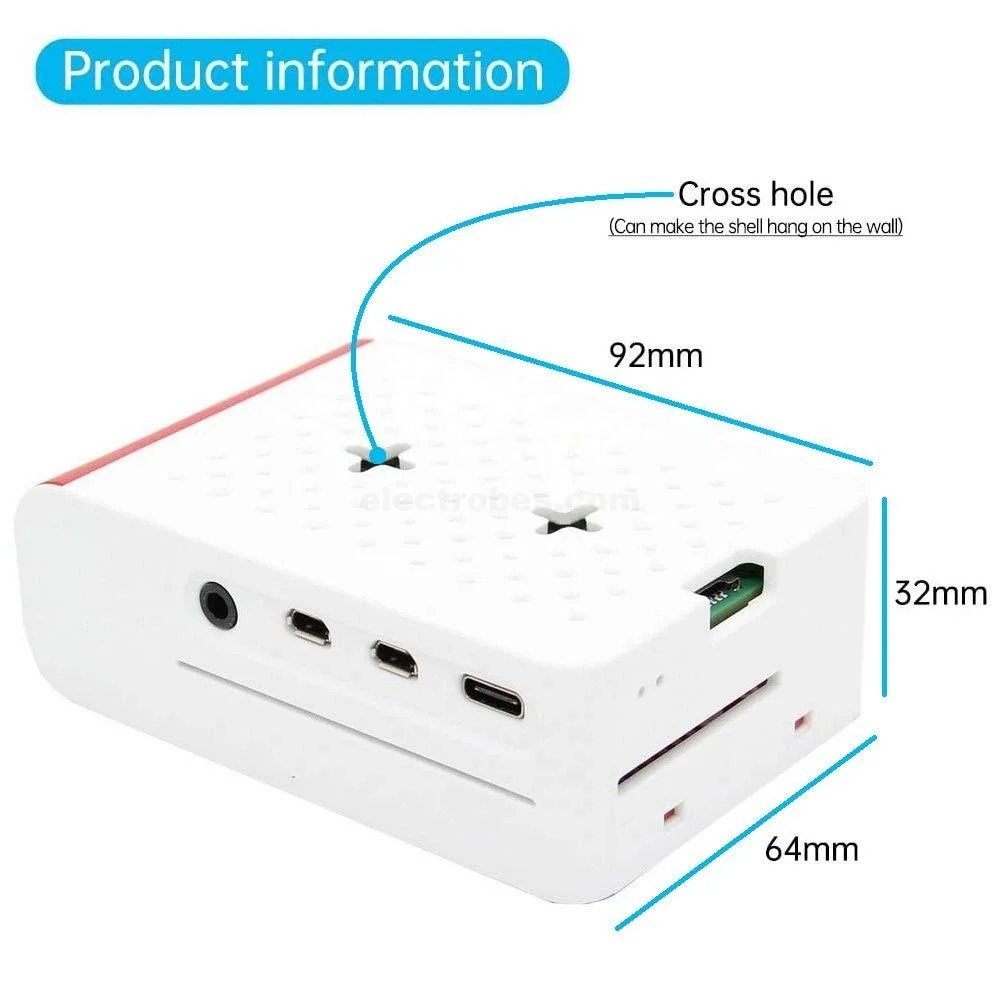 Raspberry-Pi-4-Case-Raspberry-Pi-4-Fan-ABS-Case-With-Cooling-Fan-Red-and-White-at-best-price-in-Pakistan.jpg Raspberry Pi 4 Case, Raspberry Pi 4 Fan ABS Case With Cooling Fan – Red and White - Image 4