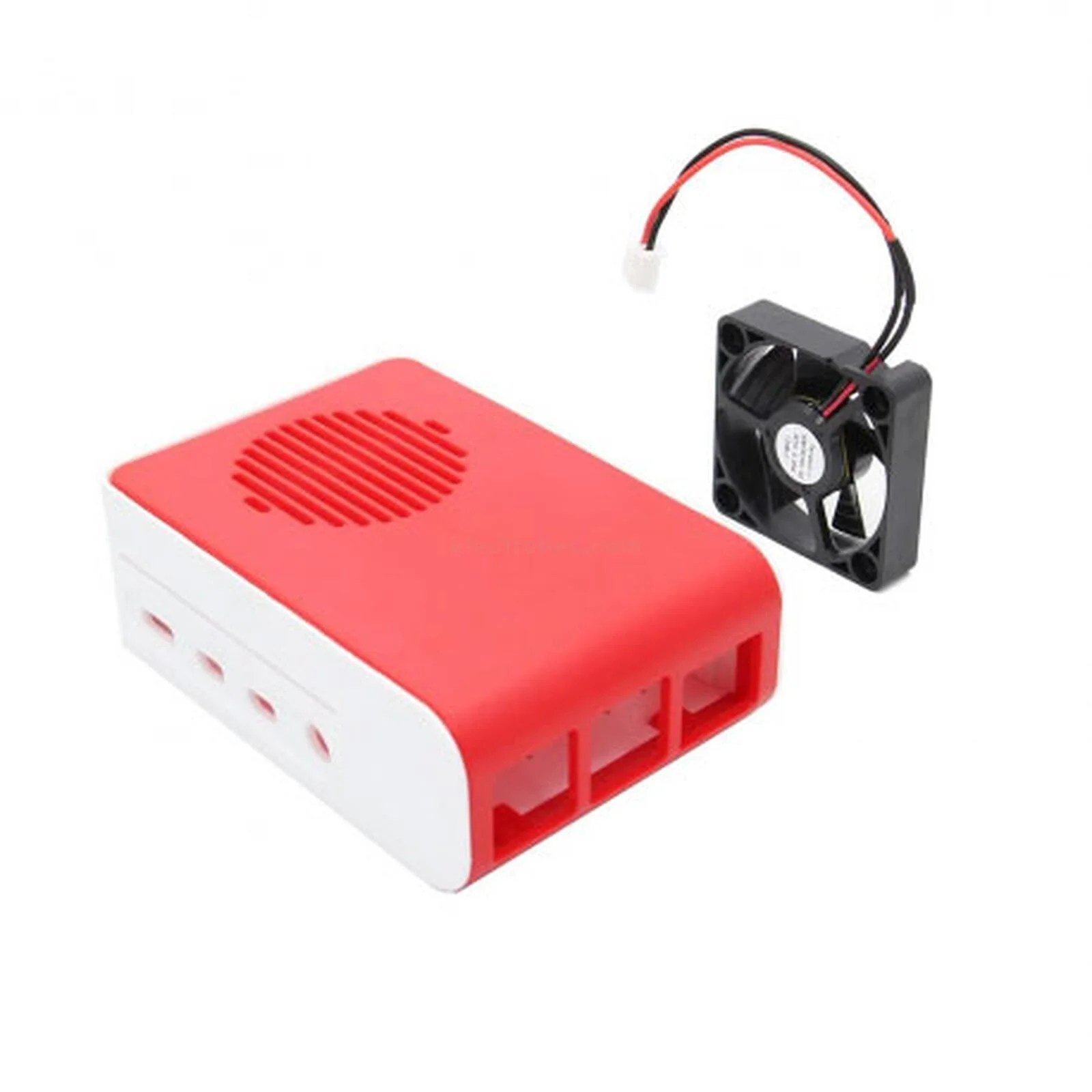 Raspberry-Pi-4-Case-Raspberry-Pi-4-Fan-ABS-Case-With-Cooling-Fan-Red-and-White-colour-in-Pakistan.jpg Raspberry Pi 4 Case, Raspberry Pi 4 Fan ABS Case With Cooling Fan – Red and White