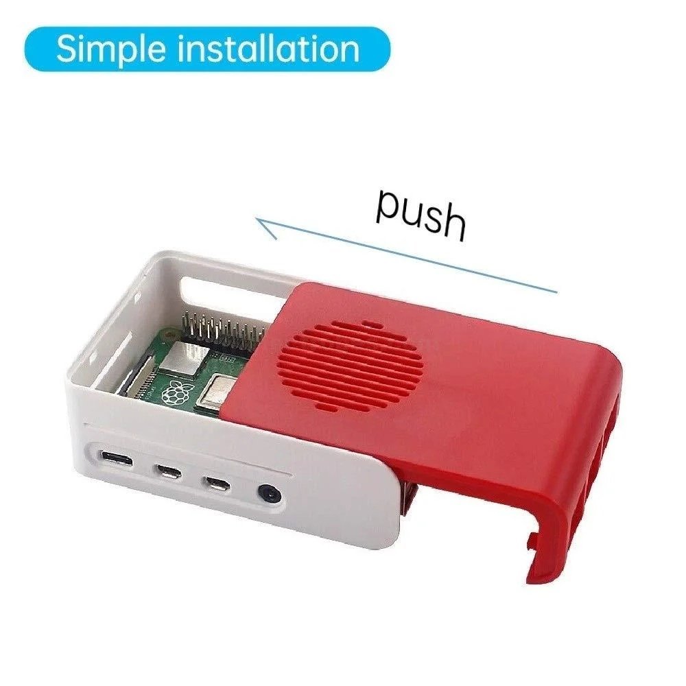 Raspberry-Pi-4-Case-Raspberry-Pi-4-Fan-ABS-Case-With-Cooling-Fan-Red-and-White-price-in-Pakistan.jpg Raspberry Pi 4 Case, Raspberry Pi 4 Fan ABS Case With Cooling Fan – Red and White - Image 5