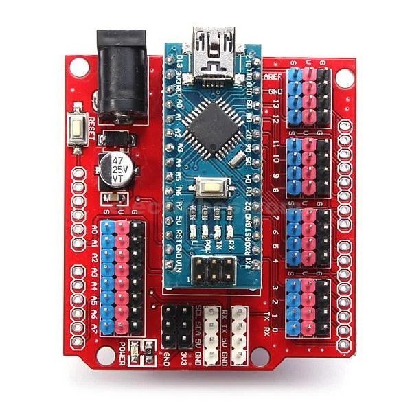 SKU147298-SKU099717c.jpg Multi-Function Funduino Nano Shield Arduino Nano Sensor Expansion Board - Image 4