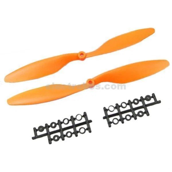 SKU147312-5.jpg 1045 Propeller Pair CW/CCW 10 inch 10×4.5 For RC Drone FPV Multi Rotor – Orange - Image 3