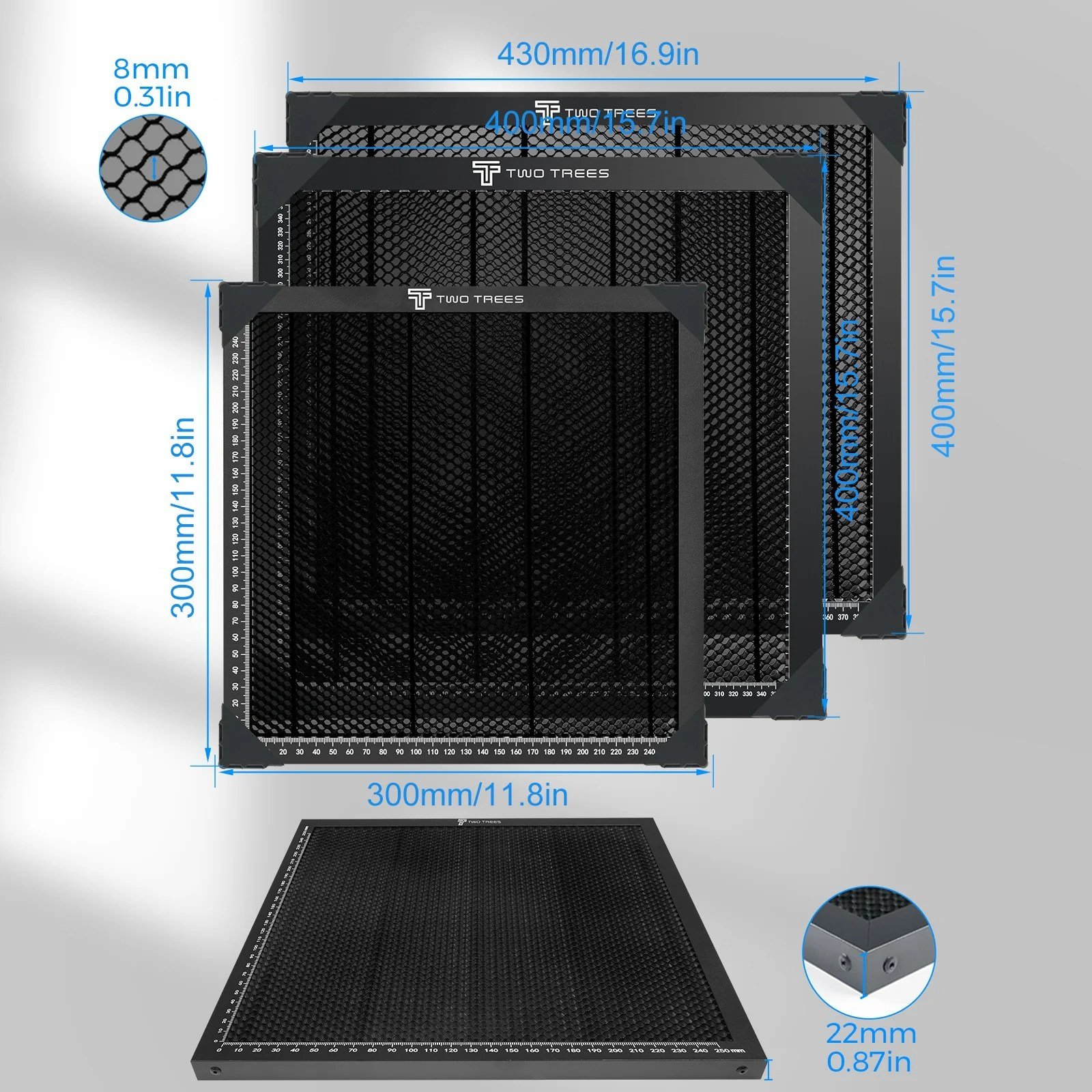 Twotrees-honeycomb-protection-plate-300mm-for-laser-engraving-machine-at-best-price-in-Pakistan.jpg Aluminum Laser Cutting Honeycomb Workbench Table - Image 6