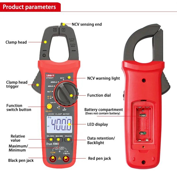 UNI-T-UT203-600V-AC-DC-Voltage-Measure-clamp-meter-digital-True-RMS-digital-Clamp-Multimeter-Resistance-Frequency-in-pakistan-2.jpg UNI-T UT203+ Digital Clamp Meter AC DC Ammeter Multimeter - Image 6