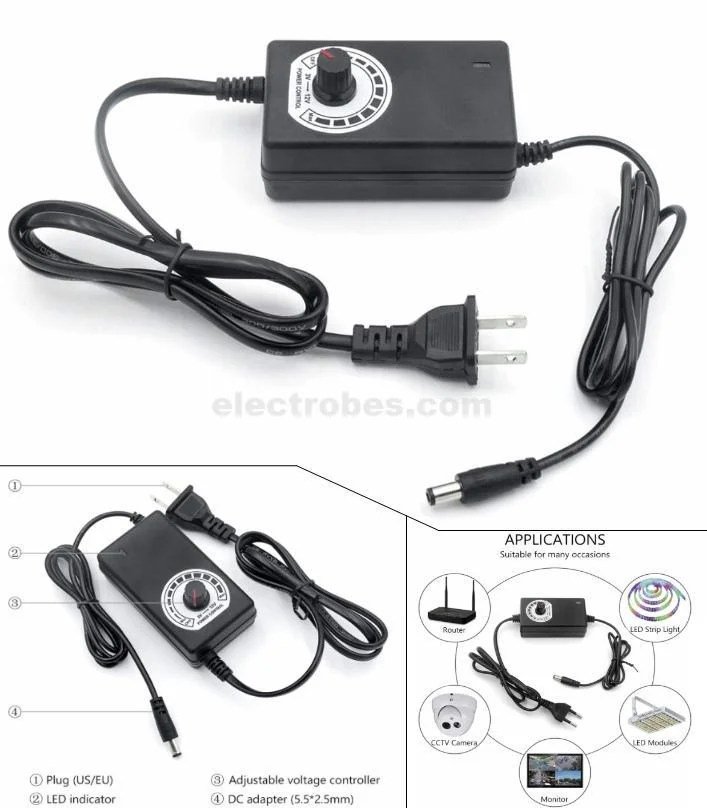 VA124S-F5A.jpg AC220 Universal Adjustable DC 3V-24V 3A Adapter