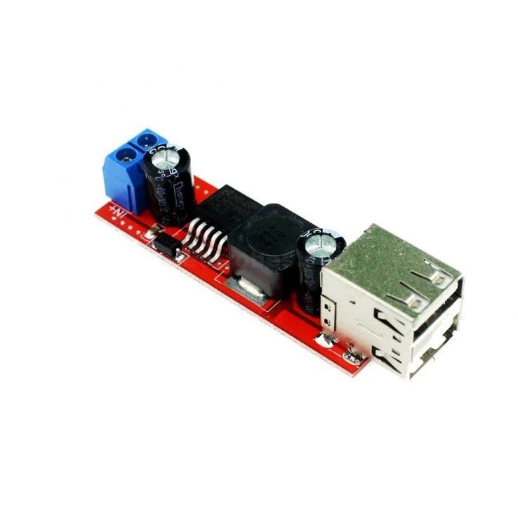 Vehical-Battery-Charger-Dual-USB-Output-LM2596-Buck-Converter-738x738-1.jpg LM2596 DC 6V-40V To 5V 3A Double USB Charge DC-DC Step-down Converter Module - Image 4