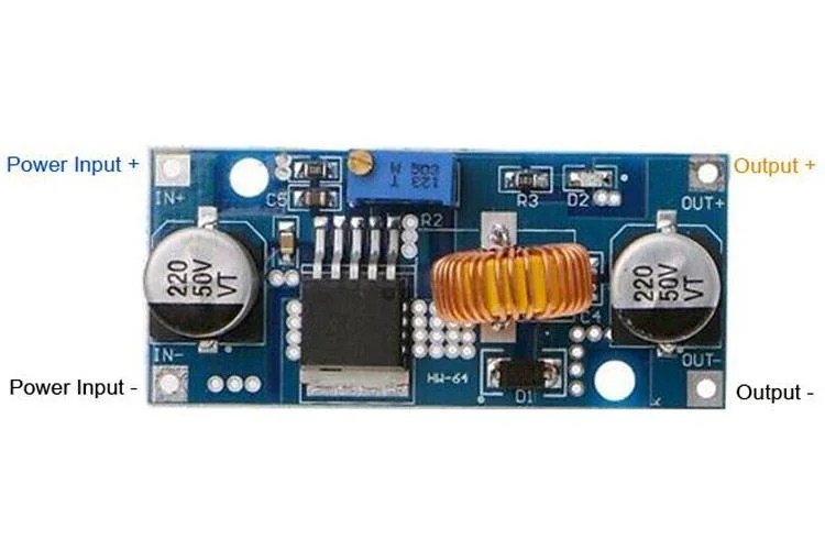 XL4015-DC-DC-Module-Pinout.jpg XL4015 5A DC-DC Voltage Step Down Buck Converter 4-38v Input - Image 4