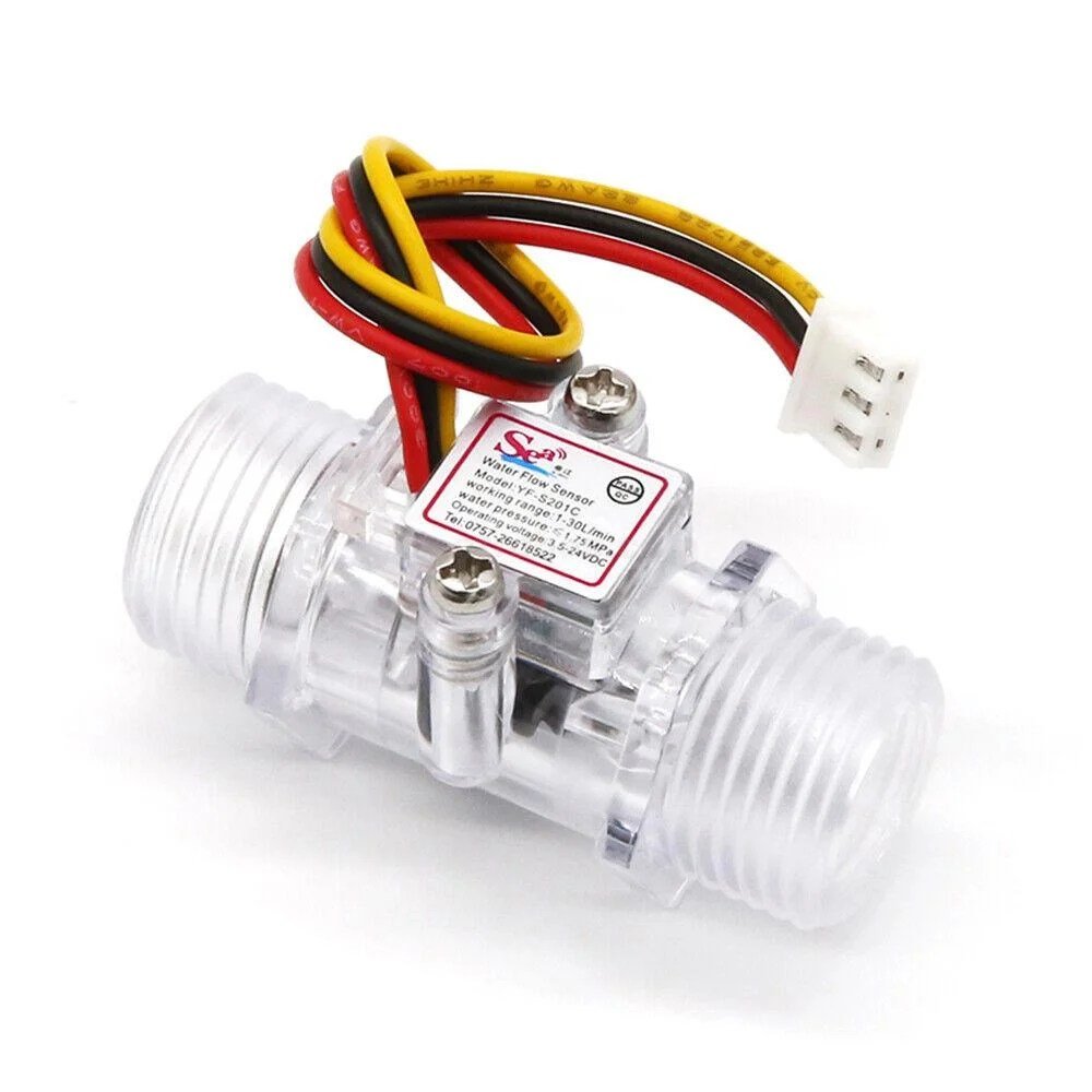 YF-S201C-Water-Liquid-Flow-Sensor-Flowmeter-in-pakistan.jpg YF-S201C G 1/2″ Water Flow Sensor Fluid Flowmeter Switch Counter 1-30L/min Meter