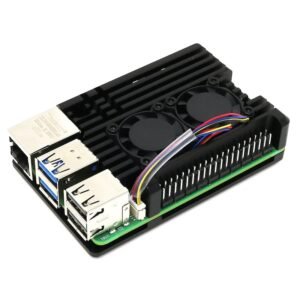 Aluminum Alloy Armor Case for Raspberry Pi 5 Heatsink Cooler Case with Dual PWM Cooling Fan for Raspberry Pi 5 8GB/4GB