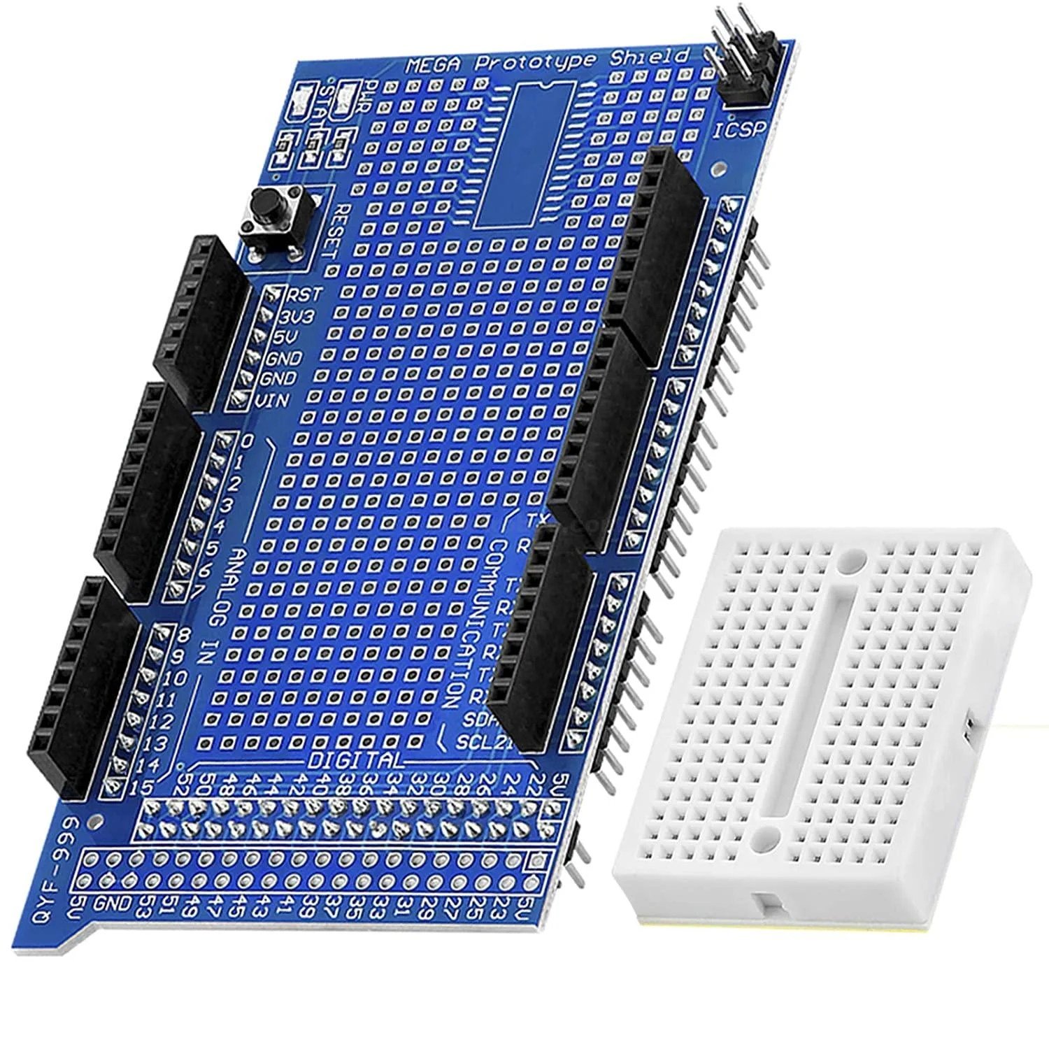 arduino-mega-prototyping-shield-with-mini-breadboard-in-pakistan.jpg Prototyping Prototype Shield with Mini Breadboard compatible with Arduino MEGA 2560 R3 - Image 3